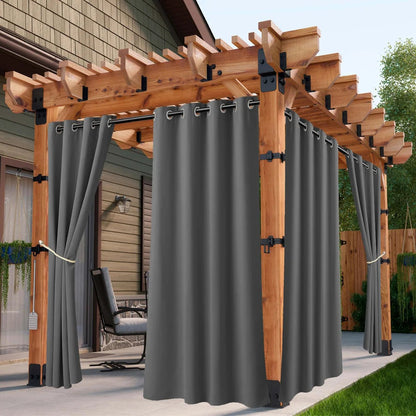 2/4PCS Waterproof Outdoor Curtains - DailyBasicNeeds.com