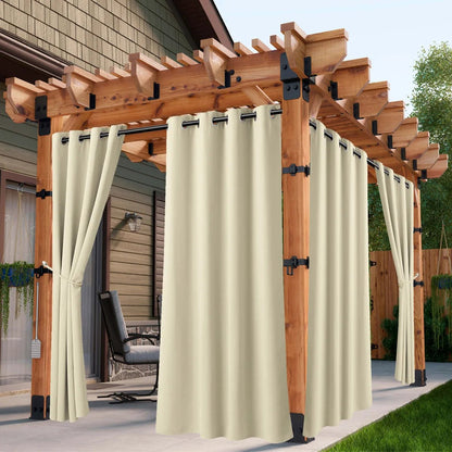 2/4PCS Waterproof Outdoor Curtains - DailyBasicNeeds.com