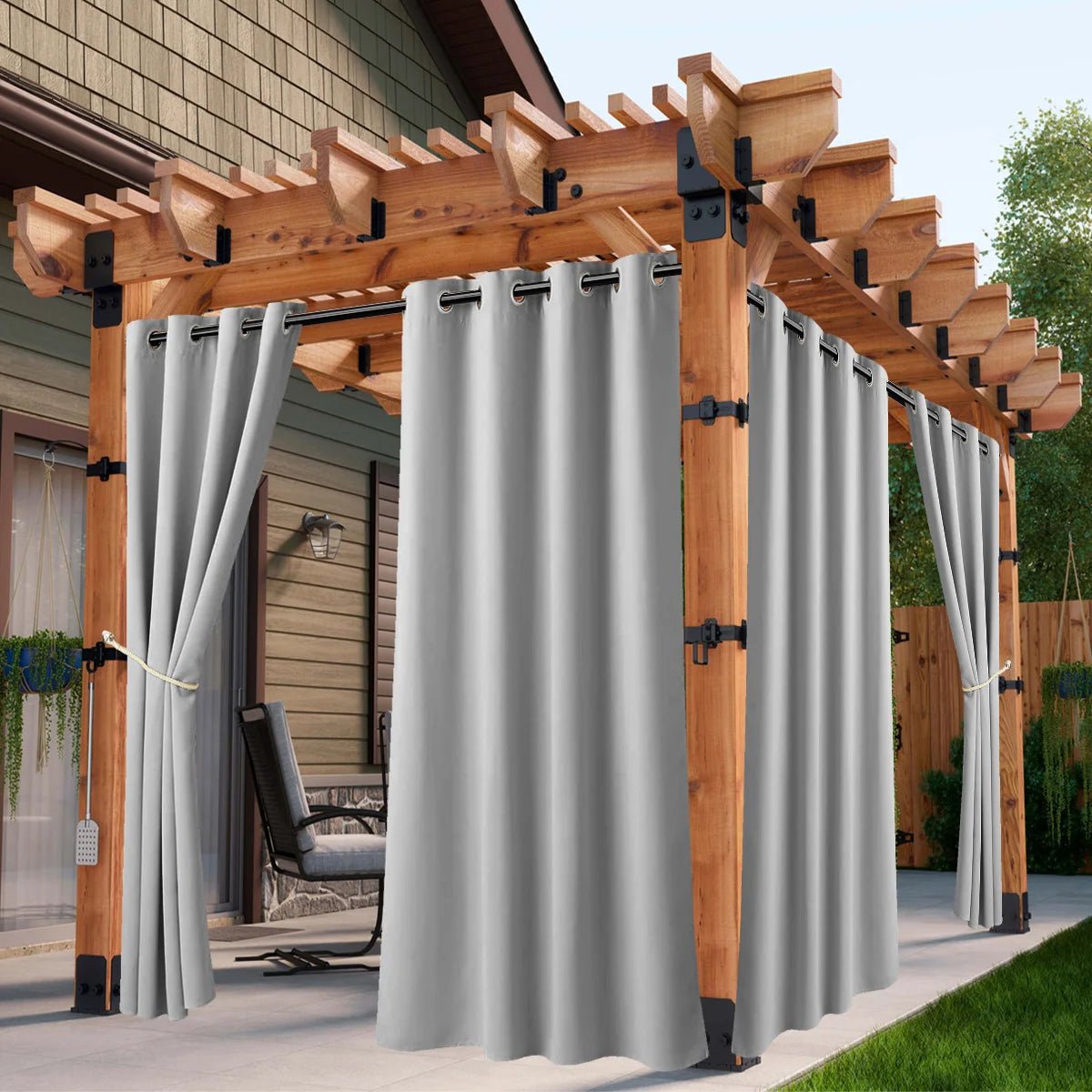 2/4PCS Waterproof Outdoor Curtains - DailyBasicNeeds.com