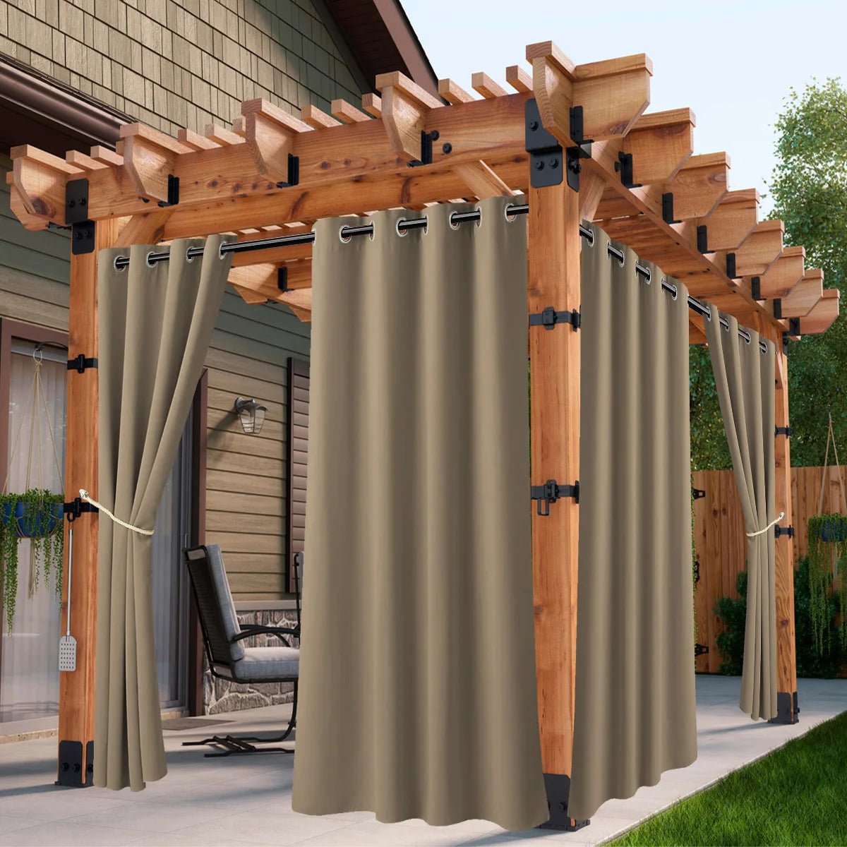 2/4PCS Waterproof Outdoor Curtains - DailyBasicNeeds.com