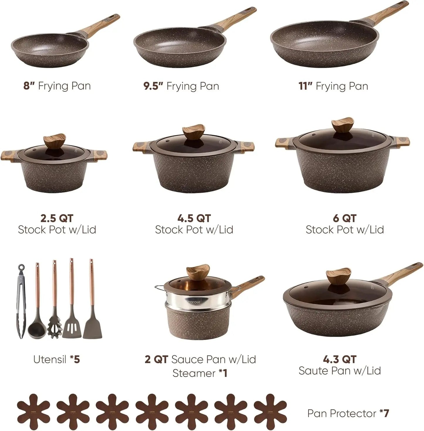 26 PCS Non Stick Pots and Pans Set - DailyBasicNeeds.com
