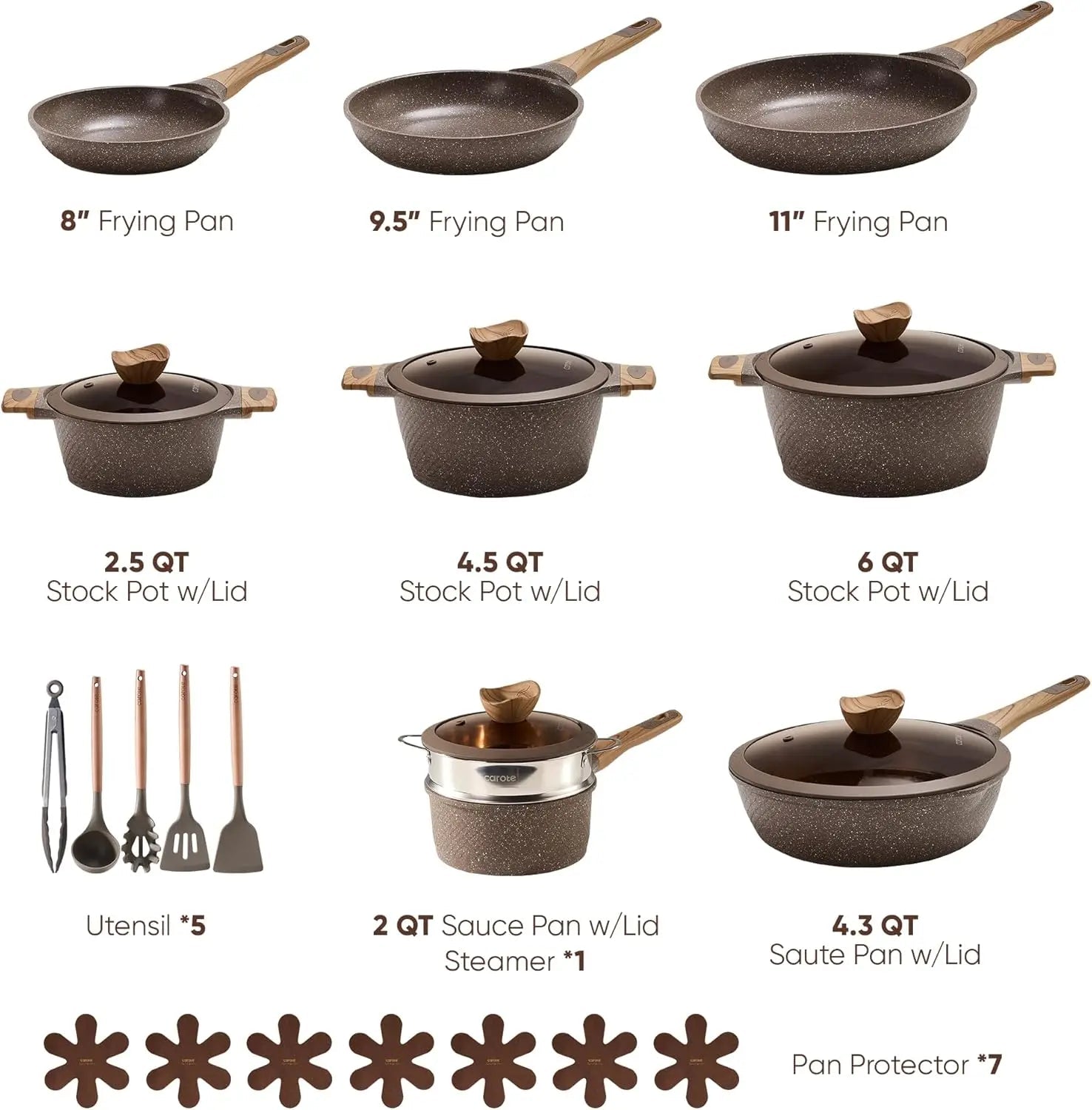 26 PCS Non Stick Pots and Pans Set - DailyBasicNeeds.com