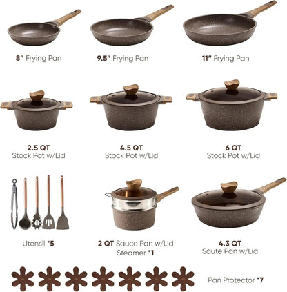 26 PCS Non Stick Pots and Pans Set - DailyBasicNeeds.com