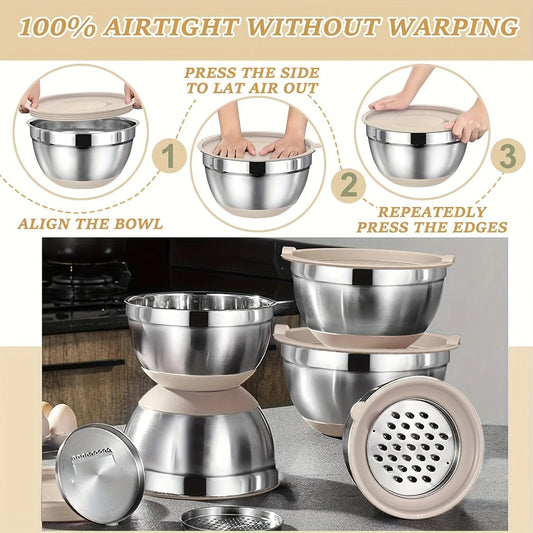 26pcs Stainless Steel Mixing Bowl Set - DailyBasicNeeds.com