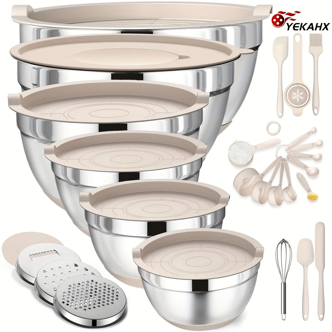 26pcs Stainless Steel Mixing Bowl Set - DailyBasicNeeds.com