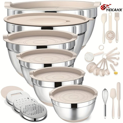 26pcs Stainless Steel Mixing Bowl Set - DailyBasicNeeds.com