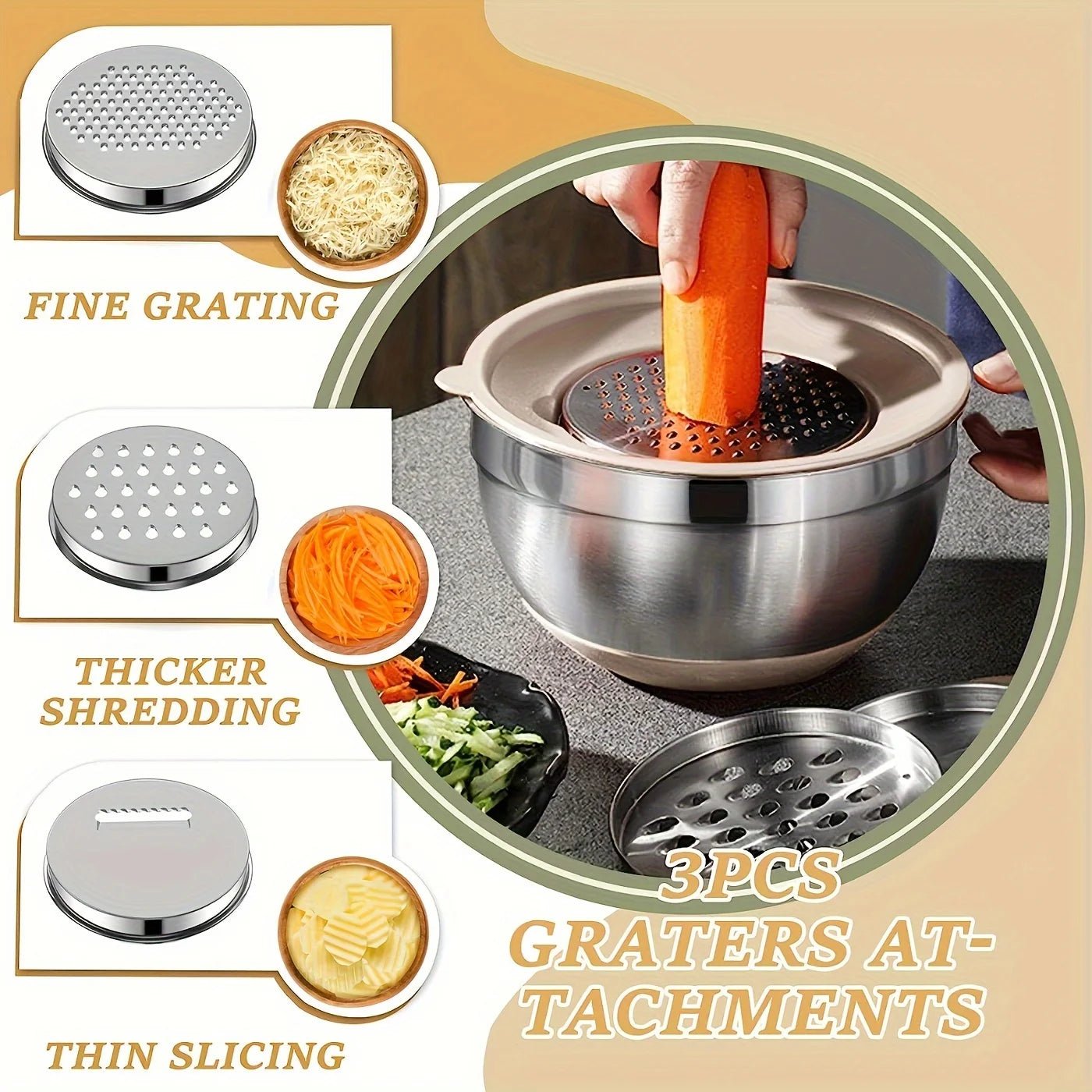 26pcs Stainless Steel Mixing Bowl Set - DailyBasicNeeds.com