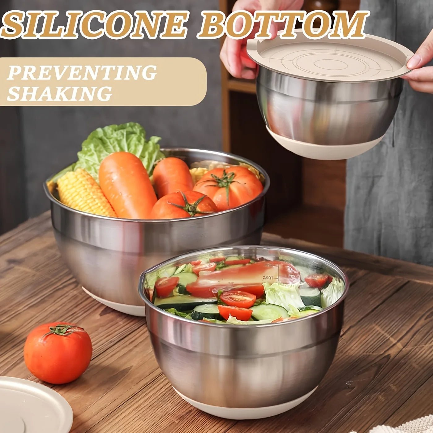 26pcs Stainless Steel Mixing Bowl Set - DailyBasicNeeds.com