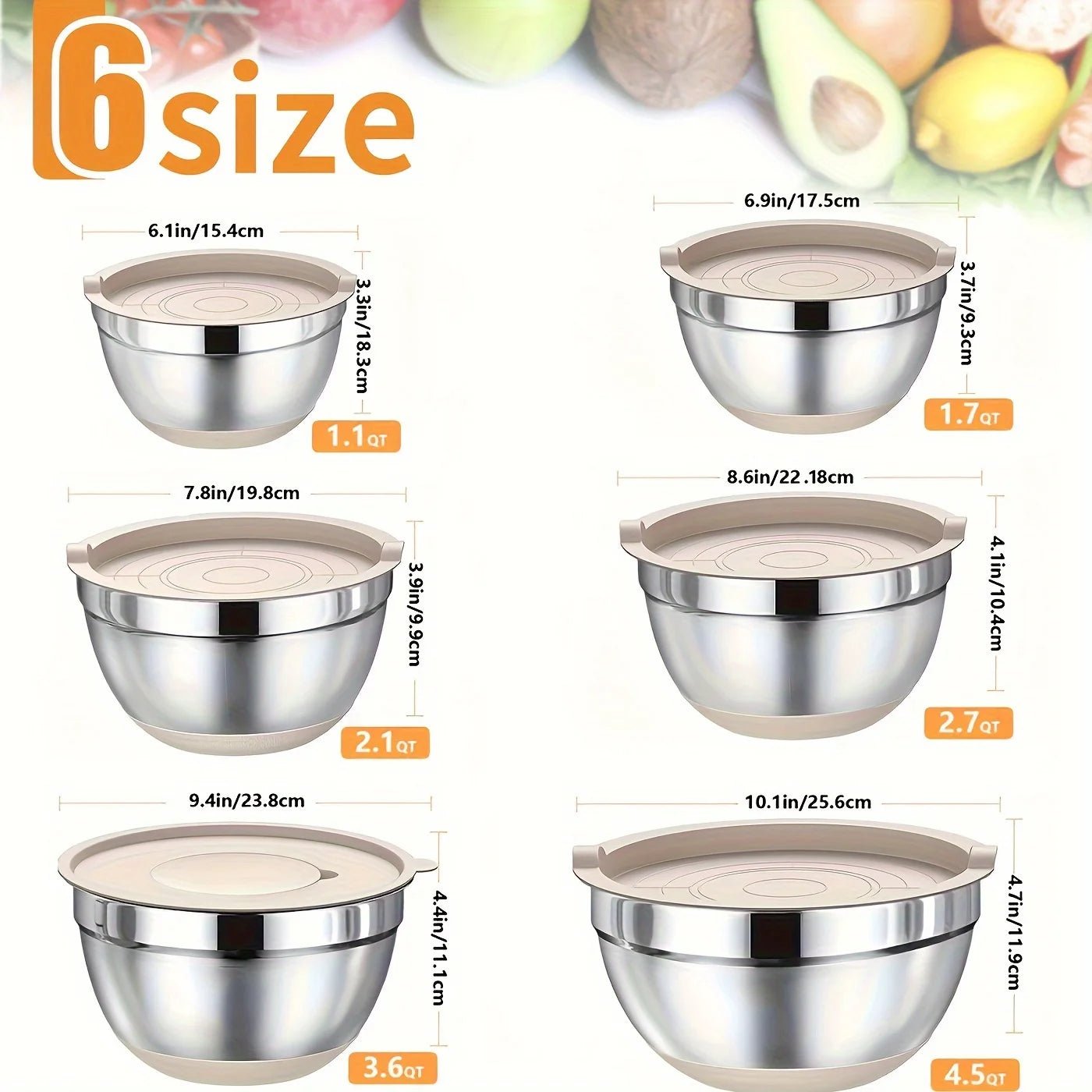 26pcs Stainless Steel Mixing Bowl Set - DailyBasicNeeds.com