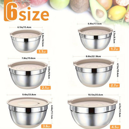 26pcs Stainless Steel Mixing Bowl Set - DailyBasicNeeds.com