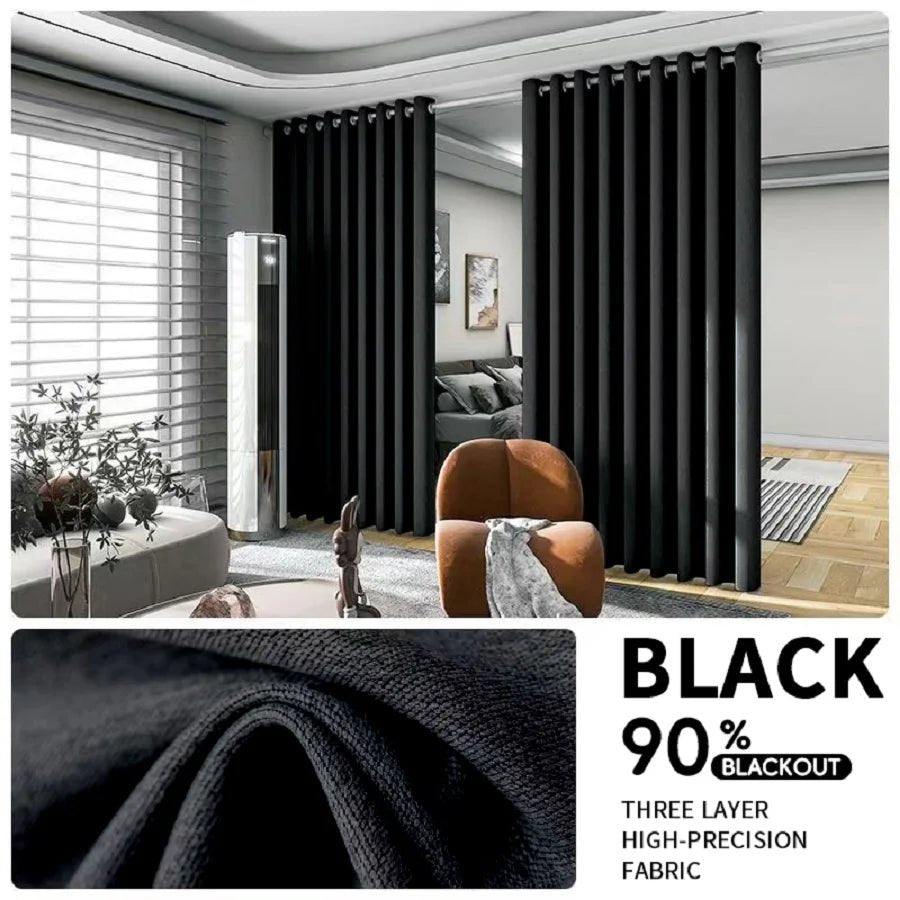 2PCS Room Divider Black Out Curtain - DailyBasicNeeds.com