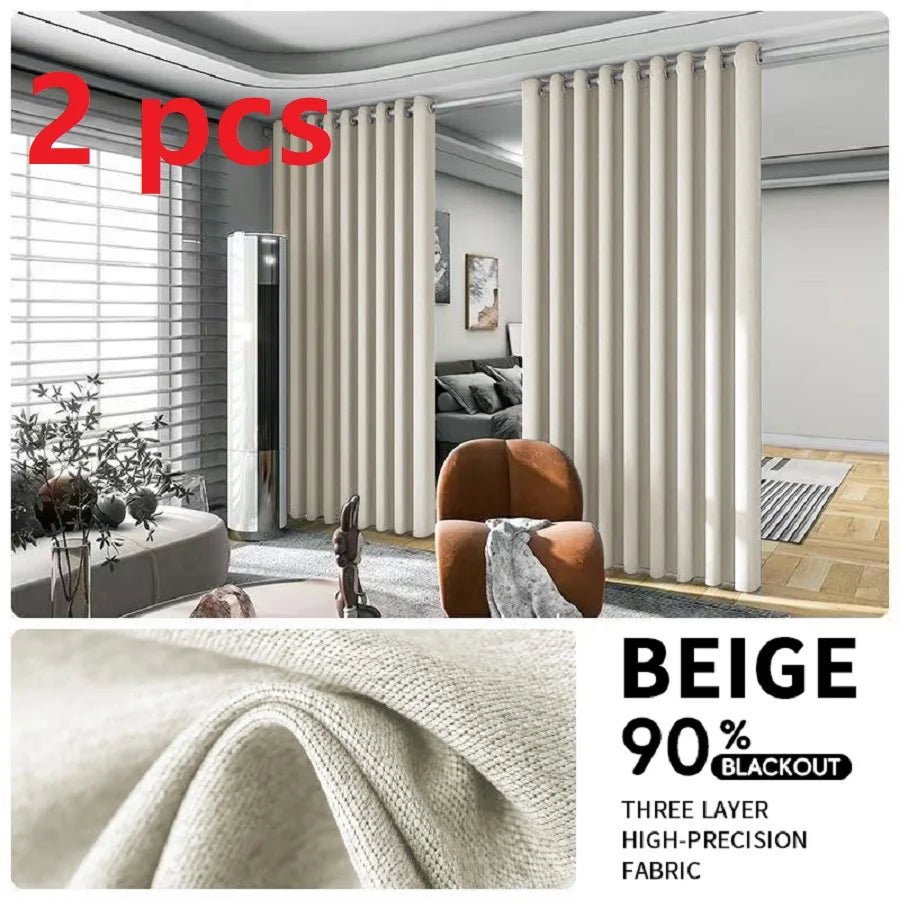 2PCS Room Divider Black Out Curtain - DailyBasicNeeds.com