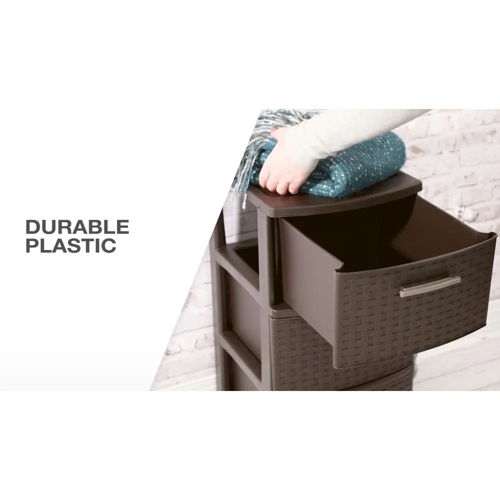 3 Drawer Wide Plastic Dresser - DailyBasicNeeds.com