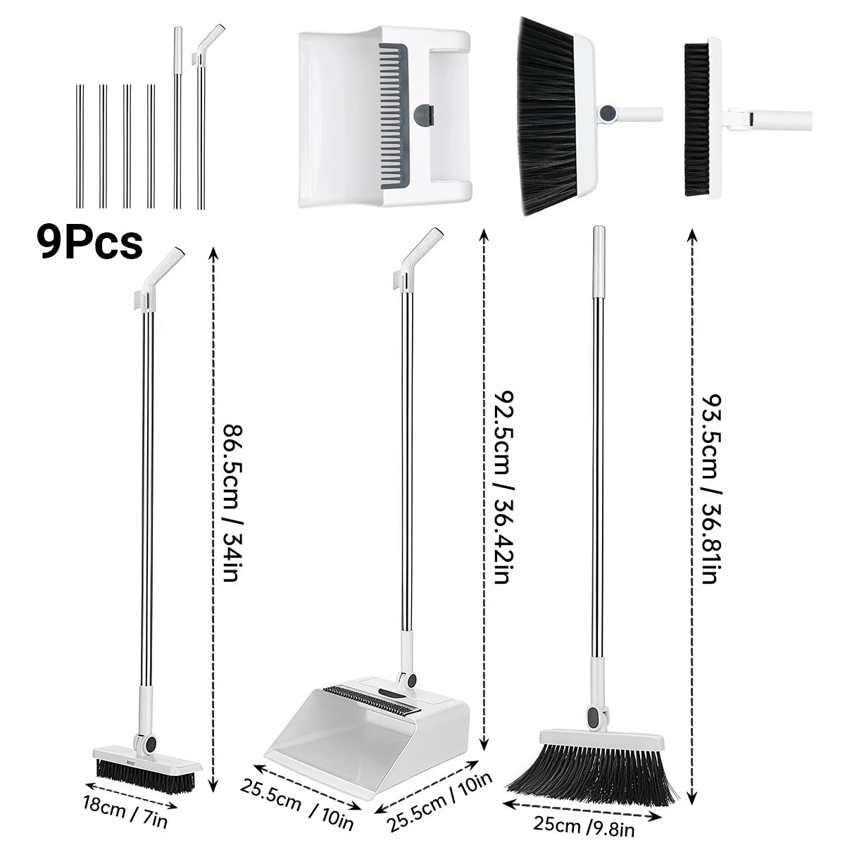 3 in 1 Broom and Dustpan Set - DailyBasicNeeds.com