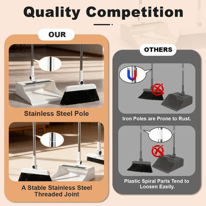 3 in 1 Broom and Dustpan Set - DailyBasicNeeds.com