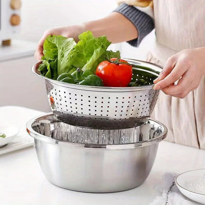 3 in 1 Multi - functional Stainless Steel Drain Basket - DailyBasicNeeds.com