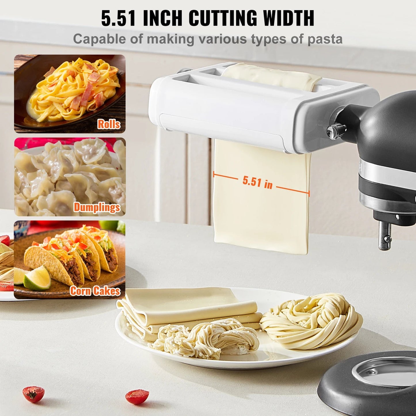 3 - in - 1 Pasta Maker Attachment for Stand Mixers - DailyBasicNeeds.com