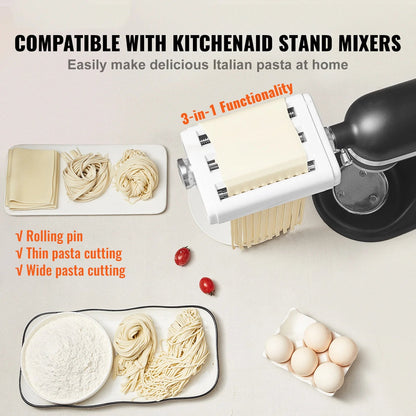 3 - in - 1 Pasta Maker Attachment for Stand Mixers - DailyBasicNeeds.com