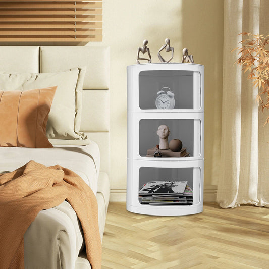 3 Layers Round Bedside Cabinet - DailyBasicNeeds.com