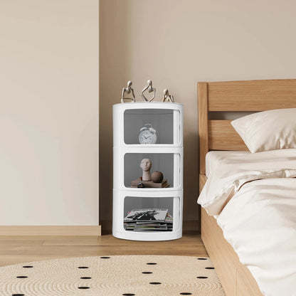 3 Layers Round Bedside Cabinet - DailyBasicNeeds.com