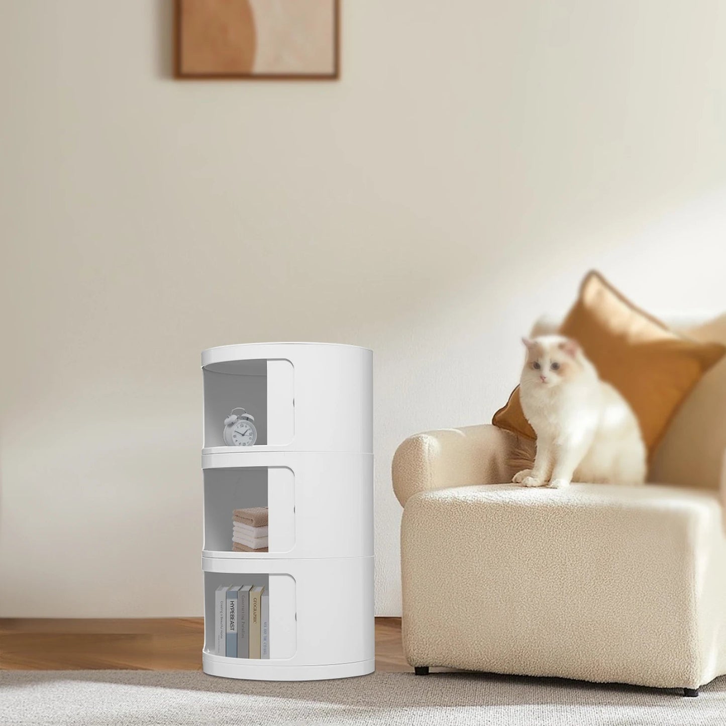 3 Layers Round Bedside Cabinet - DailyBasicNeeds.com