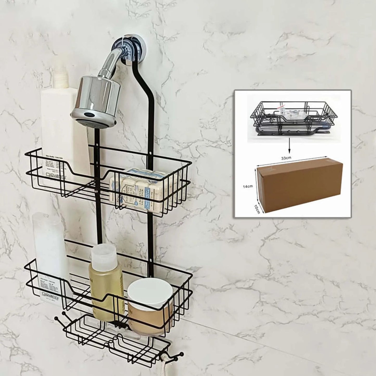 3 - tier Household Shower Shelves - DailyBasicNeeds.com