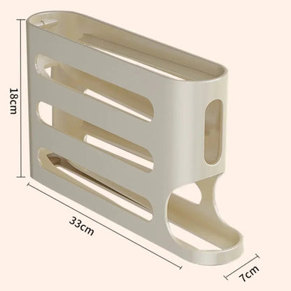 4 Layers Automatic Rolling Egg Holder Rack Fridge Egg Storage Box Container Kitchen Refrigerator Egg Dispenser Fridge Organizer - DailyBasicNeeds.com