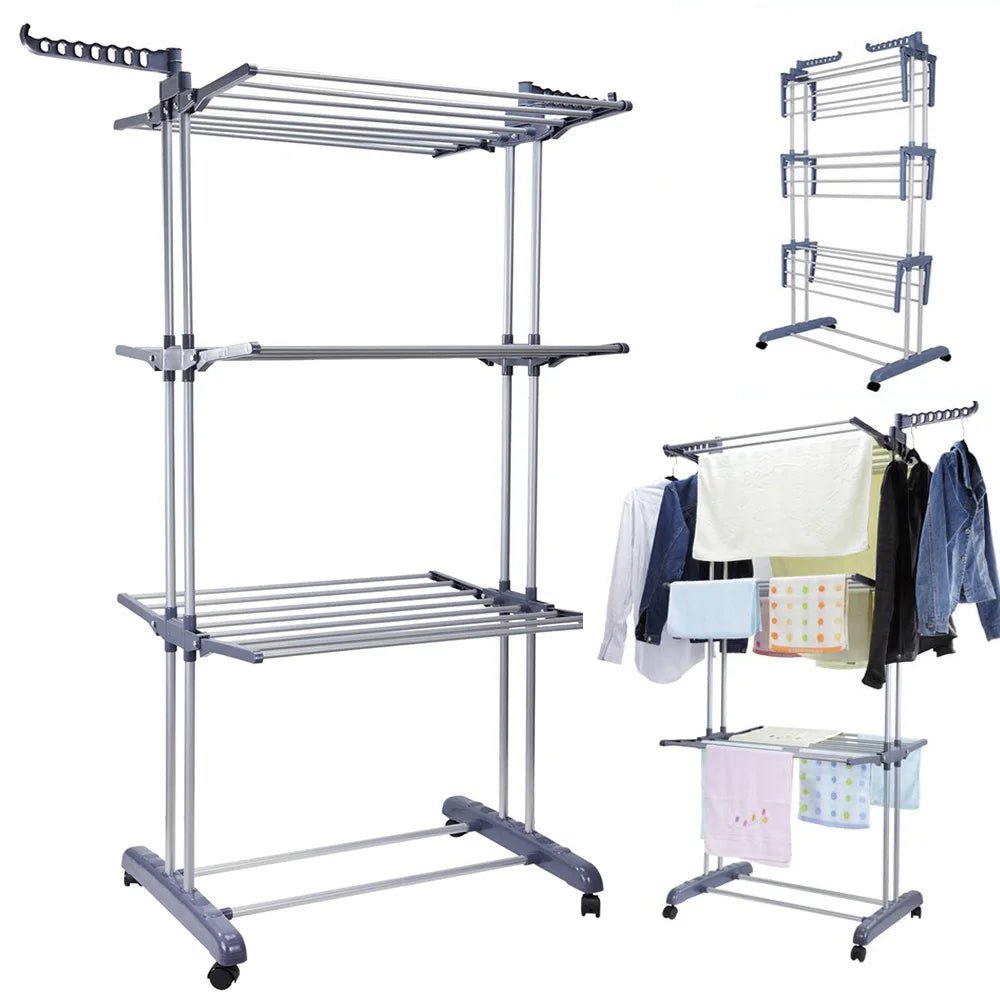 4 - Tier Foldable Drying Rack - DailyBasicNeeds.com