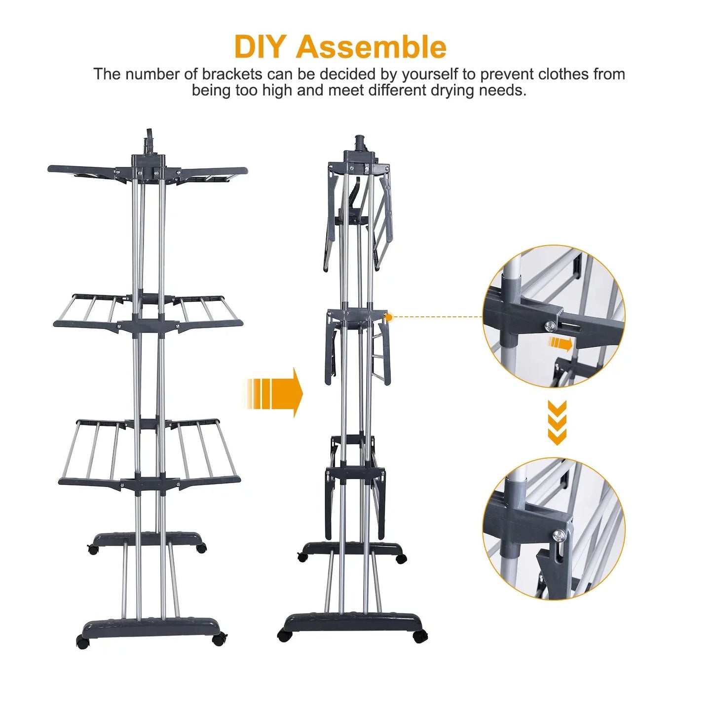 4 - Tier Foldable Drying Rack - DailyBasicNeeds.com