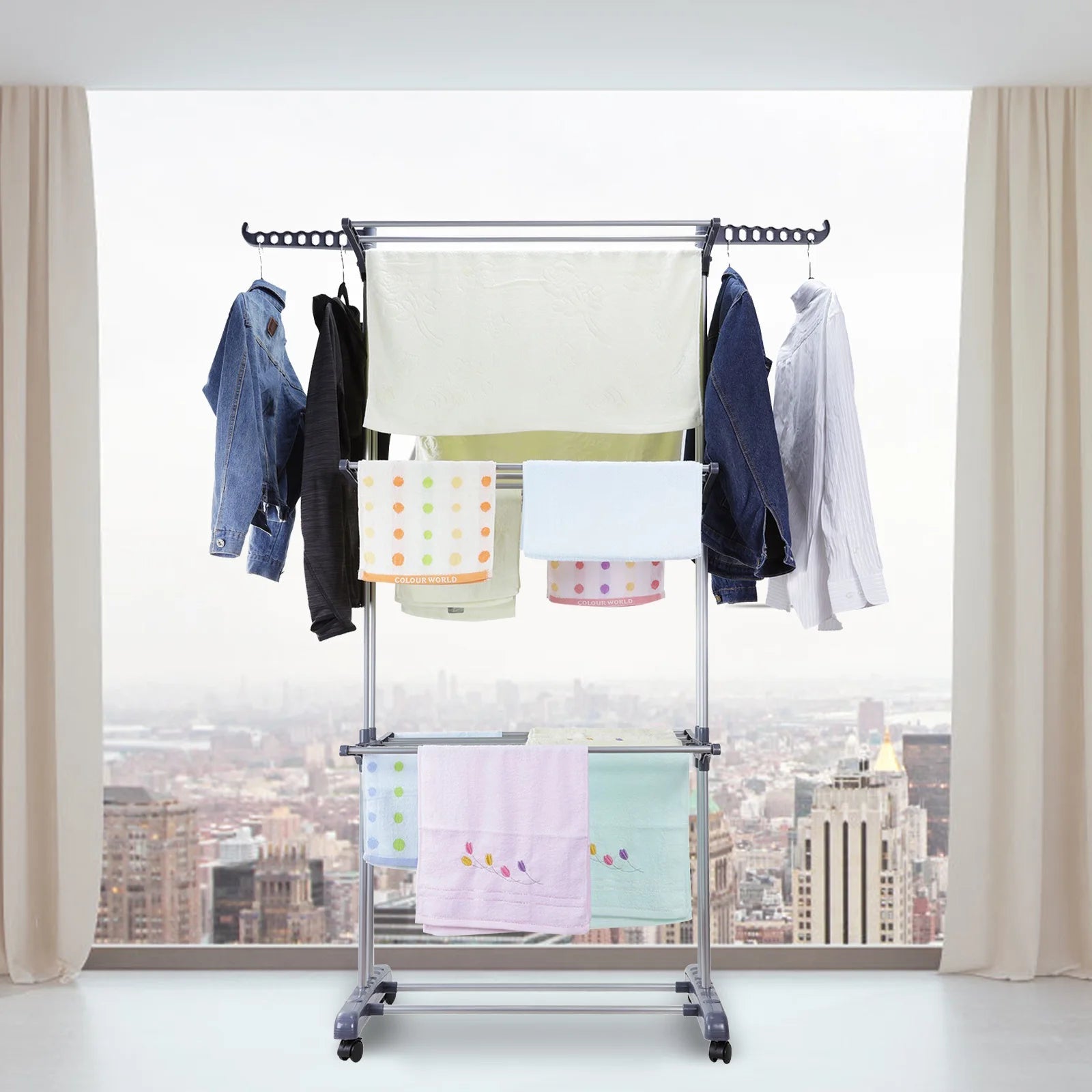 4 - Tier Foldable Drying Rack - DailyBasicNeeds.com