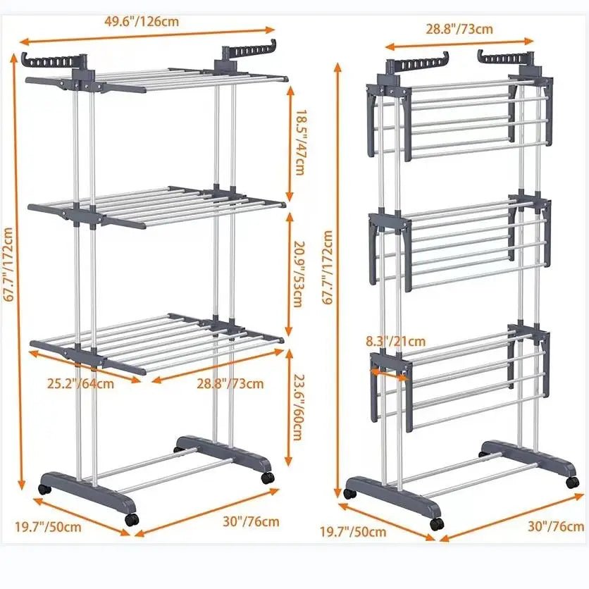 4 - Tier Foldable Drying Rack - DailyBasicNeeds.com