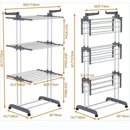 4 - Tier Foldable Drying Rack - DailyBasicNeeds.com