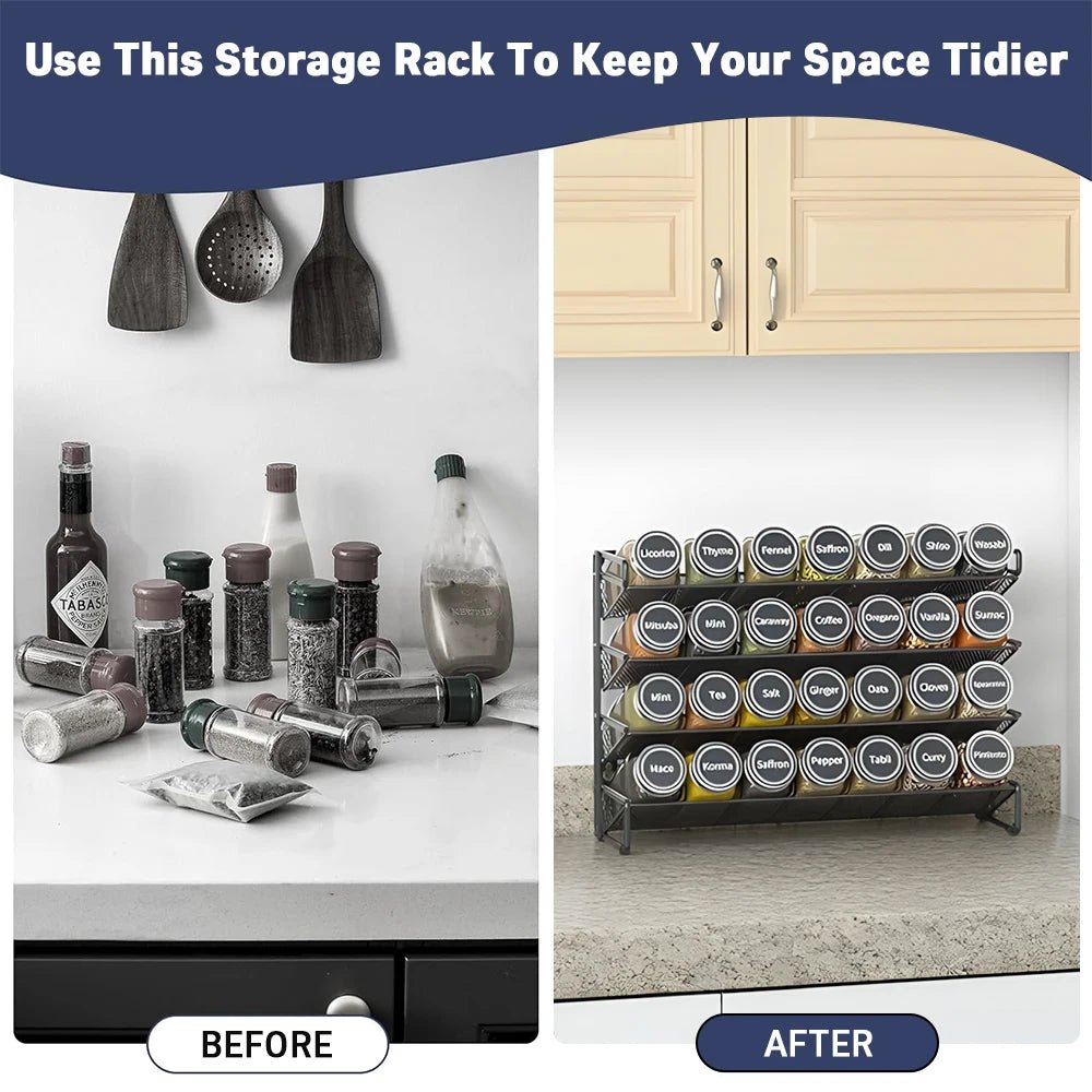 4 - Tier Spice Rack Kitchen Cabinet - DailyBasicNeeds.com