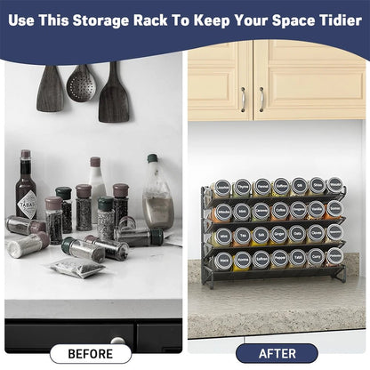 4 - Tier Spice Rack Kitchen Cabinet - DailyBasicNeeds.com