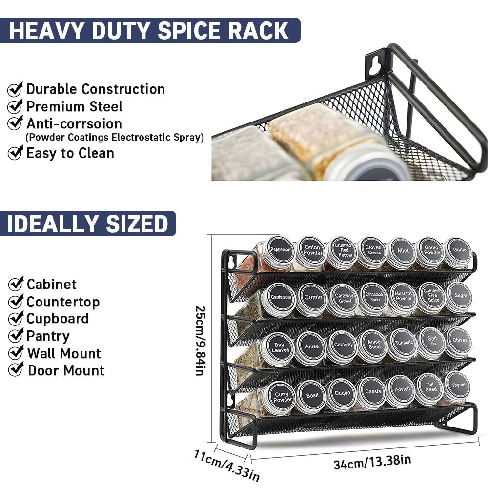 4 - Tier Spice Rack Kitchen Cabinet - DailyBasicNeeds.com