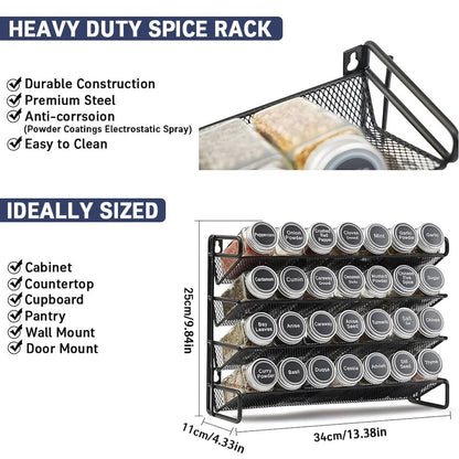 4 - Tier Spice Rack Kitchen Cabinet - DailyBasicNeeds.com