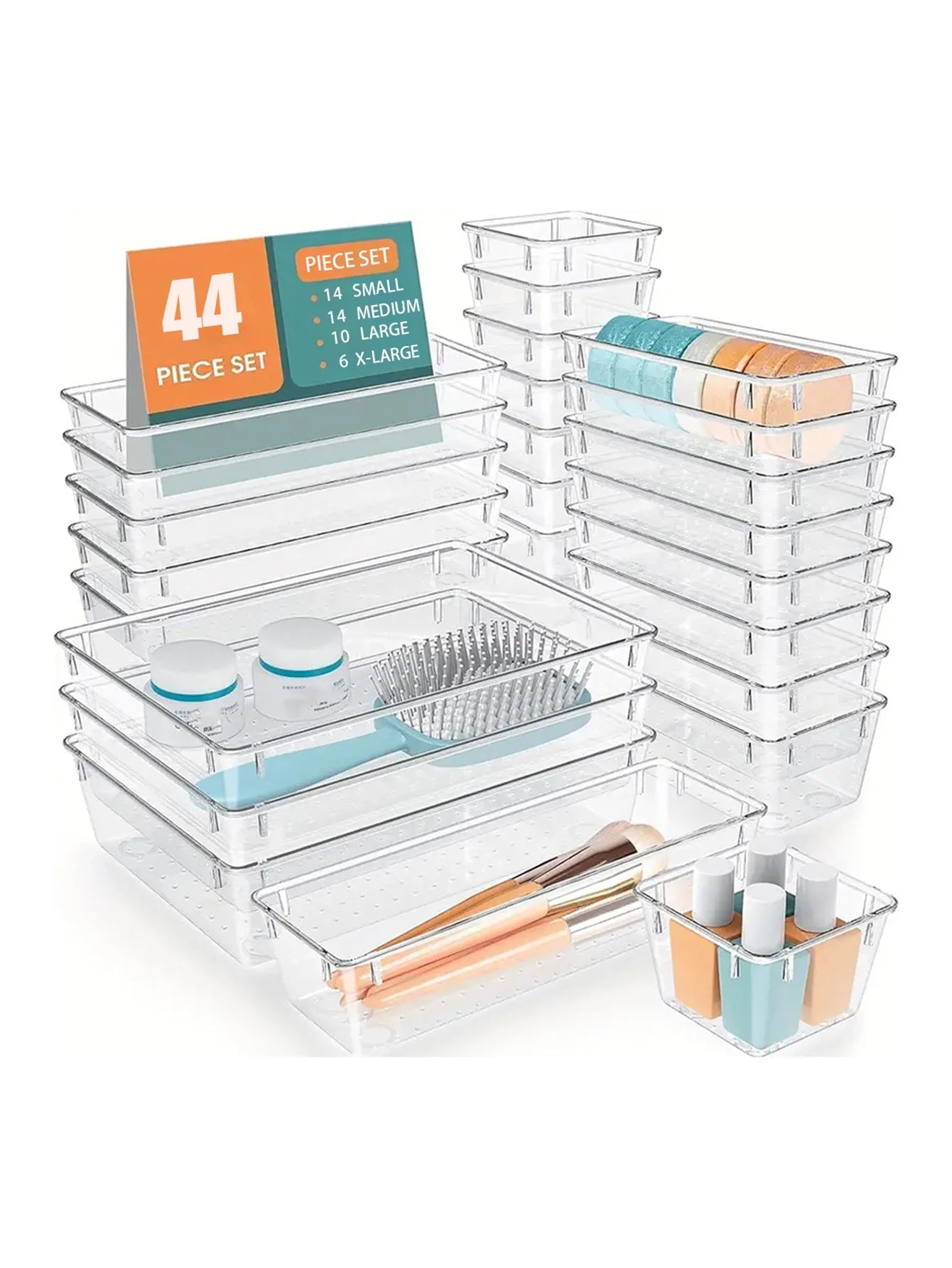 44pcs Drawer Storage Box Kit - DailyBasicNeeds.com