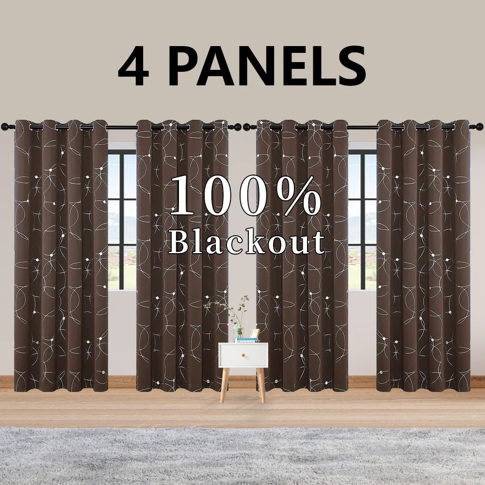4PCS Blackout Curtains - DailyBasicNeeds.com