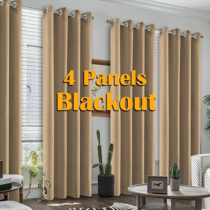 4PCS Blackout Curtains - DailyBasicNeeds.com