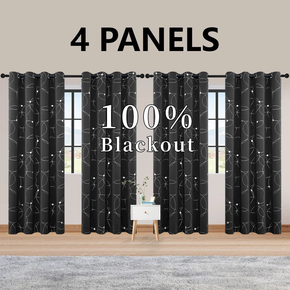 4PCS Blackout Curtains - DailyBasicNeeds.com