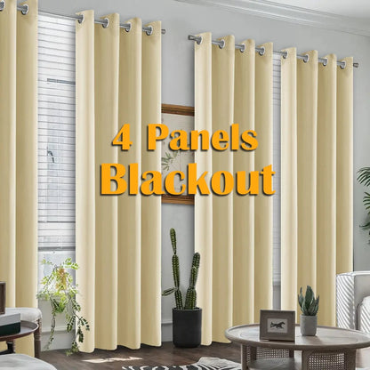 4PCS Blackout Curtains - DailyBasicNeeds.com