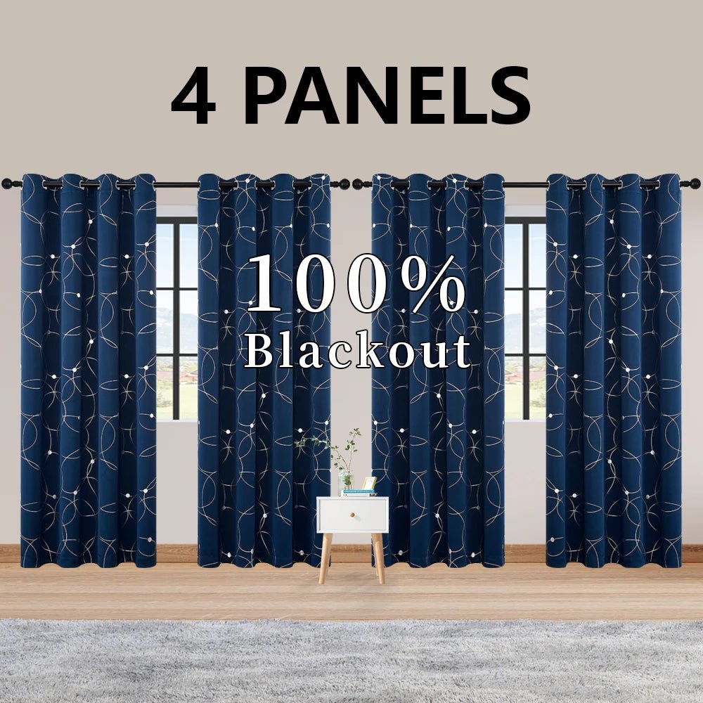 4PCS Blackout Curtains - DailyBasicNeeds.com