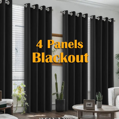 4PCS Blackout Curtains - DailyBasicNeeds.com