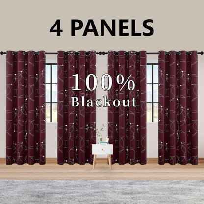 4PCS Blackout Curtains - DailyBasicNeeds.com