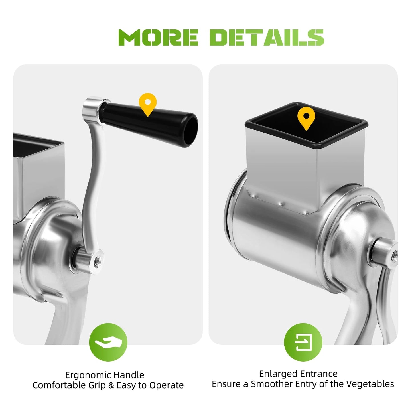 5 Blade Stainless Steel Veggie Chopper or Manual Rotary Cheese Grater - DailyBasicNeeds.com