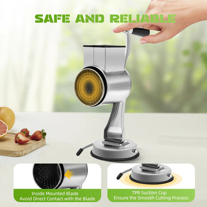 5 Blade Stainless Steel Veggie Chopper or Manual Rotary Cheese Grater - DailyBasicNeeds.com