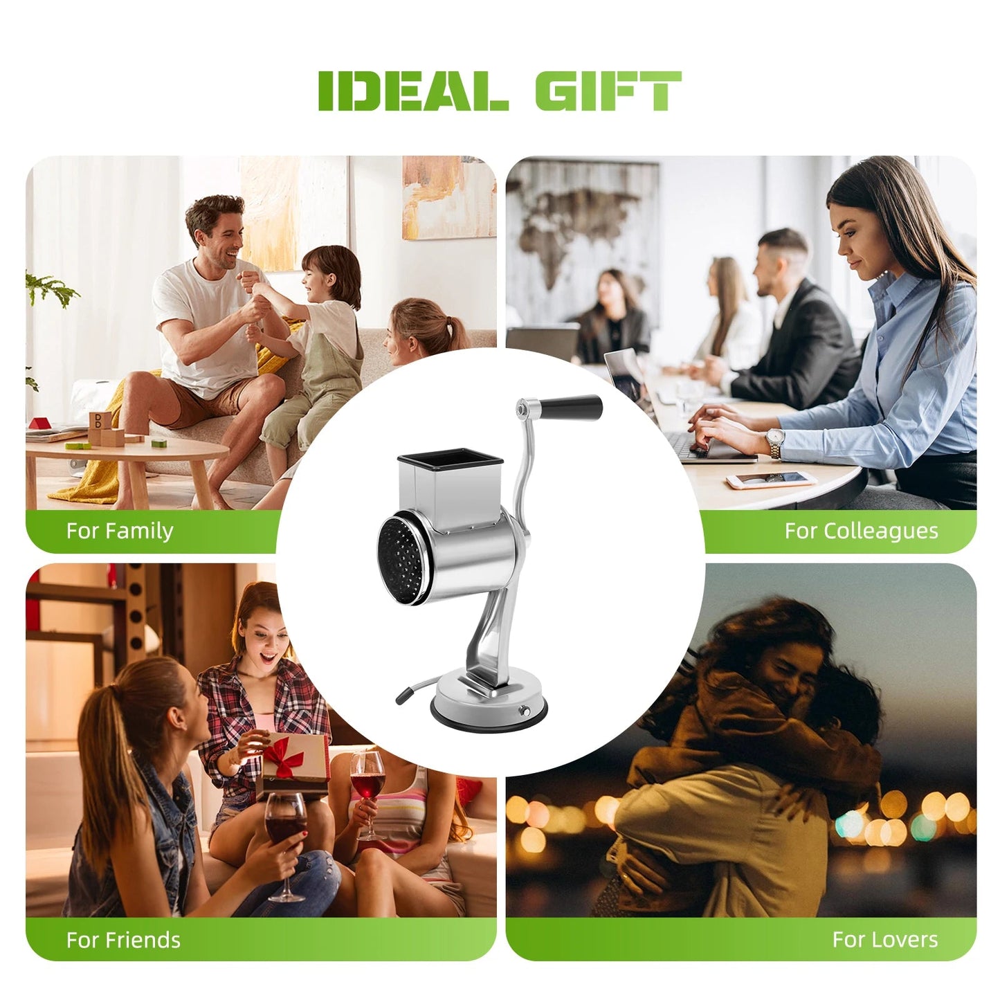 5 Blade Stainless Steel Veggie Chopper or Manual Rotary Cheese Grater - DailyBasicNeeds.com