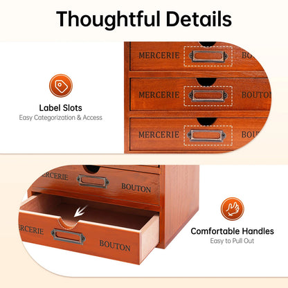 5 Drawer Wooden Desk Organizer - DailyBasicNeeds.com
