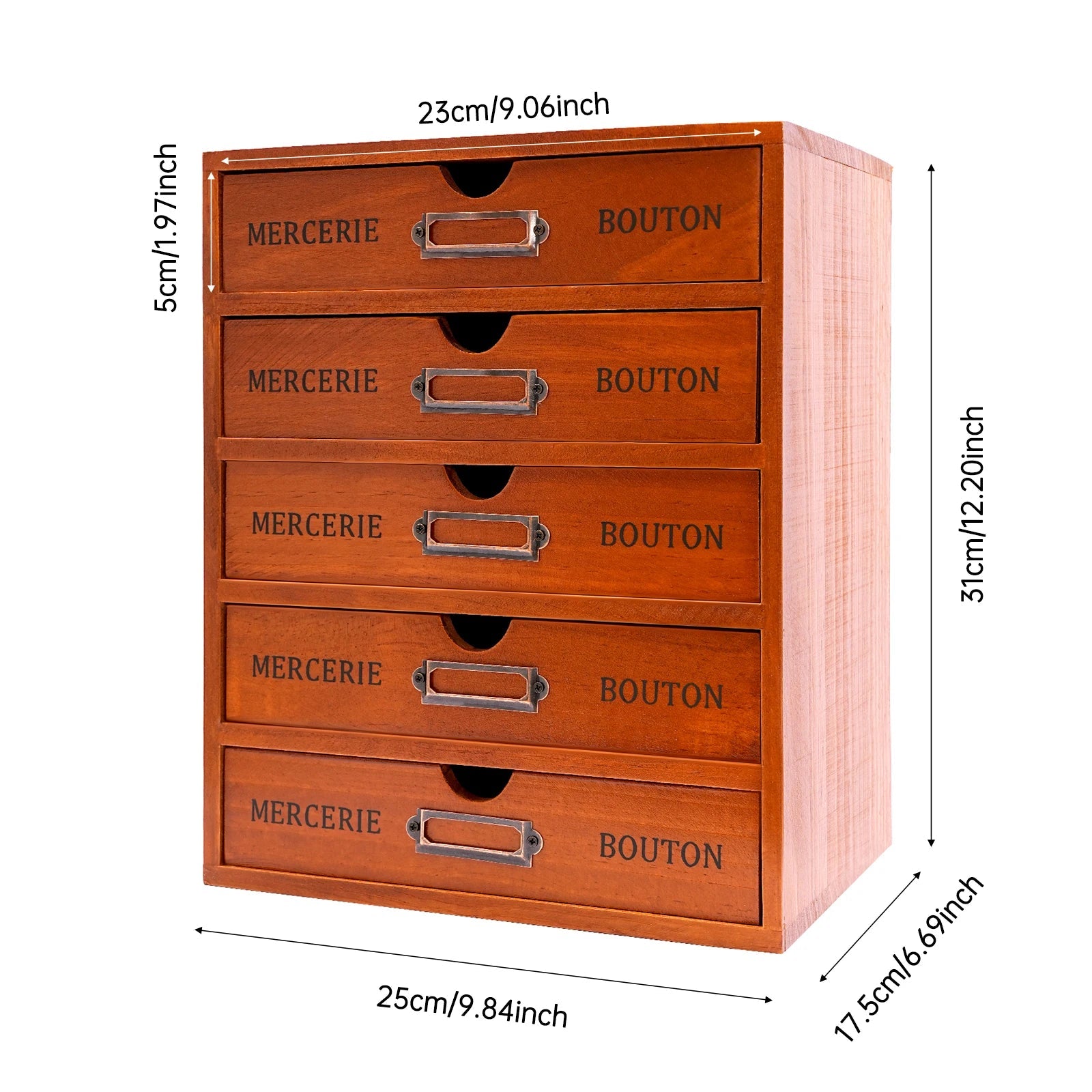 5 Drawer Wooden Desk Organizer - DailyBasicNeeds.com
