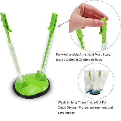 5 - Piece Ziplock Bag Holder Set | Easy Food Prep Tool - DailyBasicNeeds.com